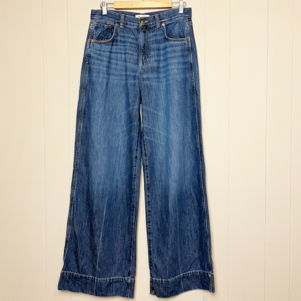 Madewell Superwide-Leg Jeans 29 Denim Trousers Indigo High Rise Wide Leg - Picture 3 of 12